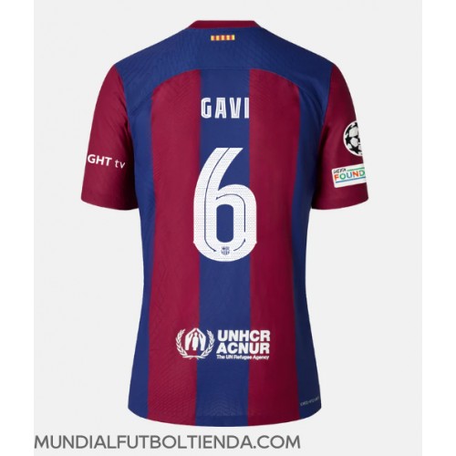 Camiseta Barcelona Paez Gavi #6 Primera Equipación Replica 2023-24 mangas cortas